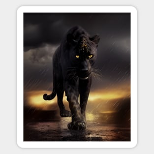 black panther in the rainforest Sticker